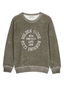 Golden Goose Kids sweat à logo imprimé - Vert