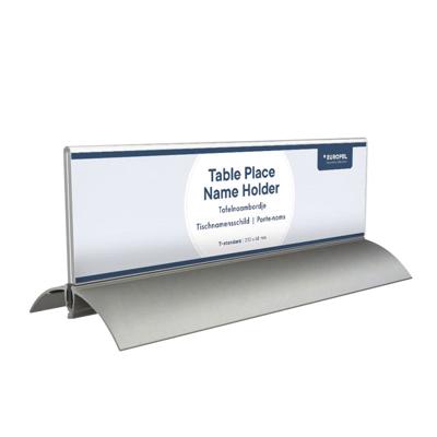 Tafelnaambord europel 2 61x210mm acryl aluminium