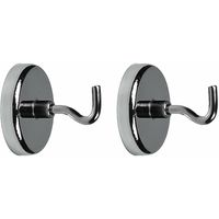 Ophanghaakjes - 2x - magnetisch - ovaal - zilver - Dia 3,6 cm