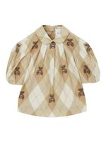 Burberry Kids blouse en coton Thomas Bear Argyle - Marron - thumbnail