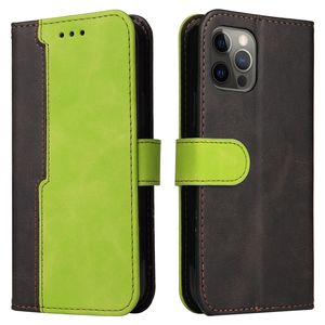 Samsung Galaxy S21 FE hoesje - Bookcase - Koord - Pasjeshouder - Portemonnee - Tweekleurig - Kunstleer - Zwart/Groen