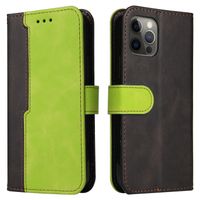 Samsung Galaxy S21 FE hoesje - Bookcase - Koord - Pasjeshouder - Portemonnee - Tweekleurig - Kunstleer - Zwart/Groen - thumbnail