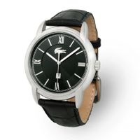 Lacoste horlogeband 2010349 / 2010351 / LC-13-1-14-0042 Leder Zwart 21mm + zwart stiksel