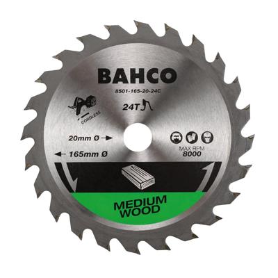 Bahco Cirkelzaagblad | hardmetaal tanden | voor snoerloze machines | voor hout | 24 TPI | 20 mm x 184 mm - 8501-184-20-24C