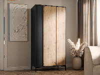 Kast MARIS 2 deuren mat zwart/artisan eik