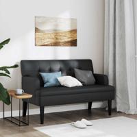 Bankje met rugleuning 112x65,5x75 cm kunstleer zwart Bankje met rugleuning 112x65,5x75 cm kunstleer zwart