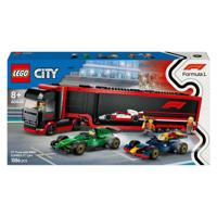 LEGO city 60445 f1 truck met rb20 en amr24 f1 auto&apos;s