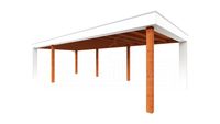Buitenverblijf Verona 915x400 cm - Plat dak model links- Plat dak- Onbehandeld lariks Douglas hout- Trendhout