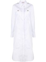 Alexander McQueen robe courte en coton à plis - Blanc - thumbnail