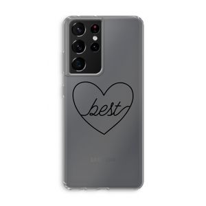 Best heart black: Samsung Galaxy S21 Ultra Transparant Hoesje