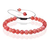 Memphis No.2 Natuursteen Armband Dames - 6mm Red Angle