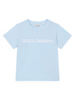 Dolce & Gabbana Kids t-shirt en jersey à logo imprimé - Bleu