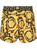 Versace short de pyjama Barocco en soie - Jaune