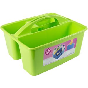 Groene opbergbox/opbergdoos mand met handvat 6 liter kunststof