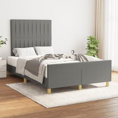Bedframe zonder matras 120x200 cm stof donkergrijs