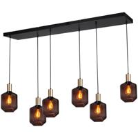 Masterlight 6-lichts hanglamp - goud -Porto met Jagger red glazen - 2711-05-02-130-25-69