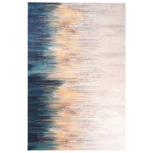 Tapeso Modern vloerkleed wasbaar - Moderna goud|petrol - 160x240 cm