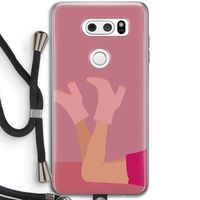 Pink boots: LG V30 Transparant Hoesje met koord