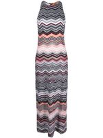 Missoni robe longue en maille à chevrons - Noir