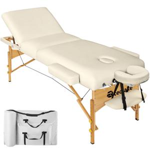 tectake® - Massagetafel met matras van 10 cm hoog + draagtas beige