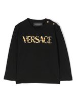 Versace Kids t-shirt Barocco Versace Logo en coton - Noir