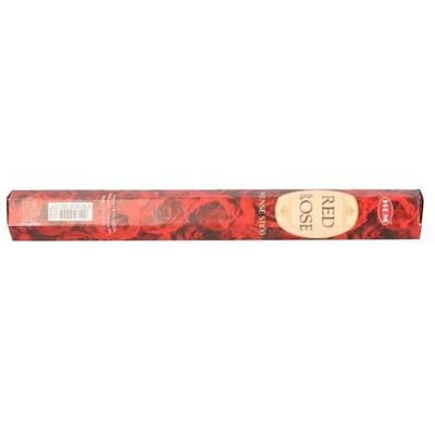 Hem Wierook stokjes - Red Rose - Rozen bloemen geur - 1x pakje met 20 stokjes - Yoga/meditatie