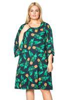 Yoek Wijde A-line jurk PINEAPPLE | Blauw | Maat XXL