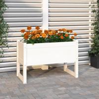 VidaXL Plantenbak 78x40x52 cm massief grenenhout wit