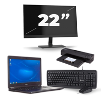 Dell Latitude E7450 - Intel Core i7-5e Generatie - 14 inch - 8GB RAM - 120GB SSD - Windows 10 Home + 1x 22 inch Monitor