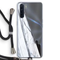 Gestreepte marmer: Oppo A91 Transparant Hoesje met koord