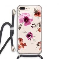 Geschilderde bloemen: iPhone 7 PLUS Transparant Hoesje met koord