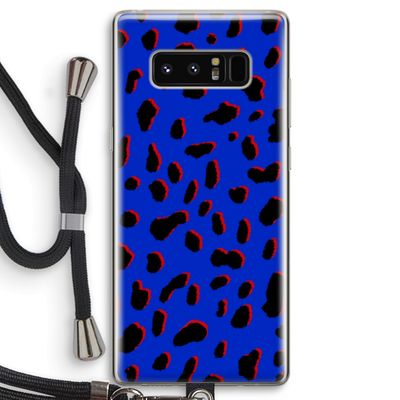 Blue Leopard: Samsung Galaxy Note 8 Transparant Hoesje met koord