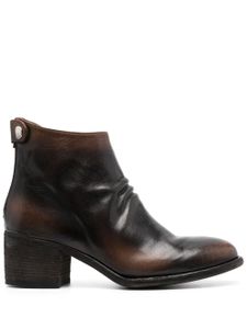 Officine Creative bottines en cuir à petit talon - Marron