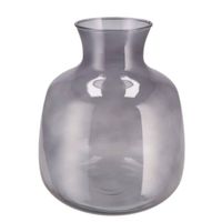 DK Design Bloemenvaas Mira - fles vaas - smoke glas - D24 x H28 cm - Vazen - thumbnail