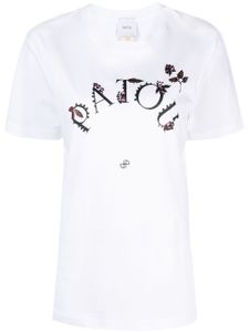 Patou t-shirt fleuri à logo imprimé - Blanc