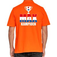 Grote maten Max kampioen beker supporter / race fan polo shirt oranje voor heren 4XL - Grote maten Max kampioen beker supporter / race fan polo shirt oranje voor heren 4XL -