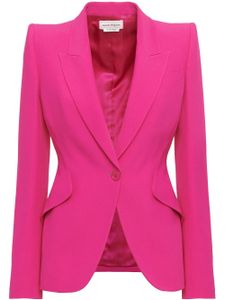 Alexander McQueen blazer à simple boutonnage - Rose