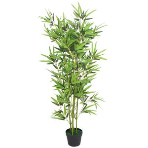 Kunst bamboe plant met pot 120 cm groen