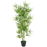Kunst bamboe plant met pot 120 cm groen - thumbnail