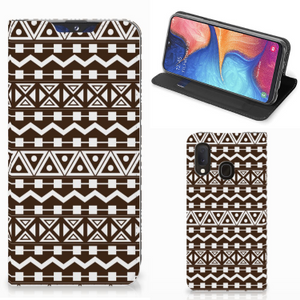 Samsung Galaxy A20e Hoesje met Magneet Aztec Brown