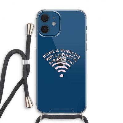 Home Is Where The Wifi Is: iPhone 12 Transparant Hoesje met koord