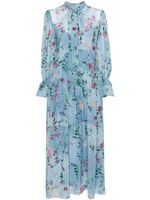 Ermanno Scervino robe mi-longue à fleurs - Bleu