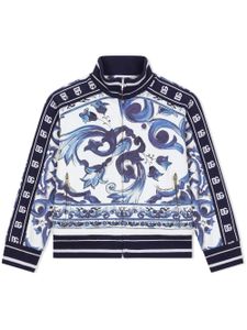 Dolce & Gabbana Kids sweat à imprimé Majolica - Bleu