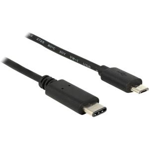 Delock USB-kabel USB 2.0 USB-C stekker, USB-micro-B stekker 1.00 m Zwart 83602