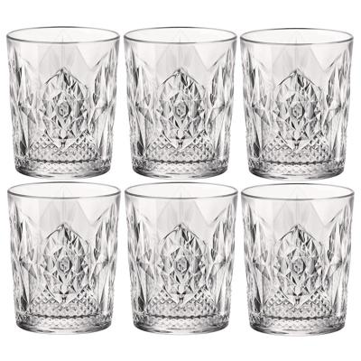 Bormioli Rocco Whiskeyglazen - 6x stuks - glas - 390 ml - gedecoreerd - drinkglazen - borrelglazen