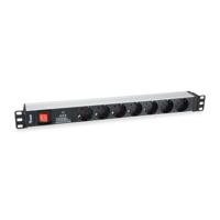 Equip 333309 7-outlet german power distribution unit w/ surge protection+switch, type f, 1.5 mm²