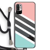 Strepen pastel: Xiaomi Redmi Note 10 5G Transparant Hoesje met koord