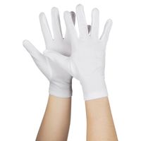 Set van 10 paar voordelige witte verkleed handschoenen kort