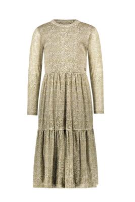 Like Flo winter mesh midi jurk meisjes - zand - Mae - AOP