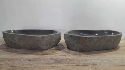 Wasbakken riviersteen set RXL250305AB, 65x42x15 cm